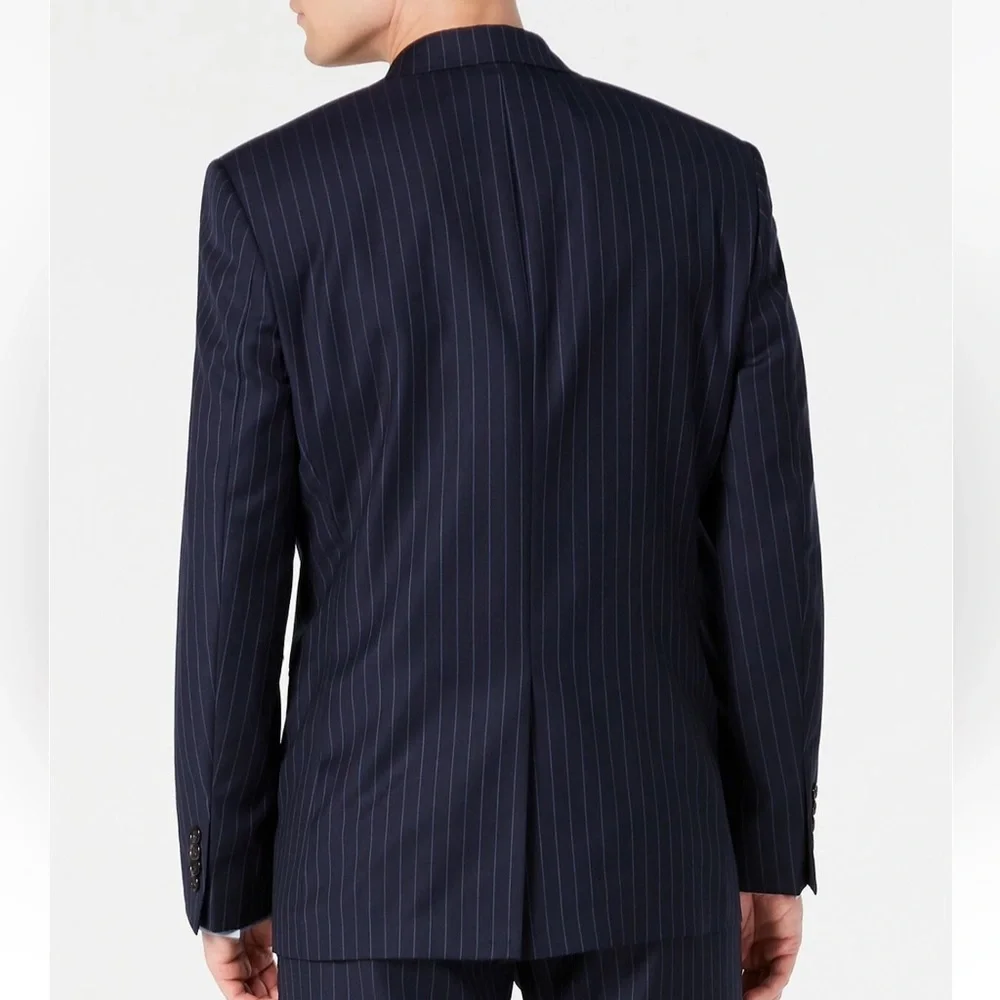NWT Ralph‎ Lauren Comfort Flex Wool Blend Blazer 48R Navy Stripe Flex Stretch